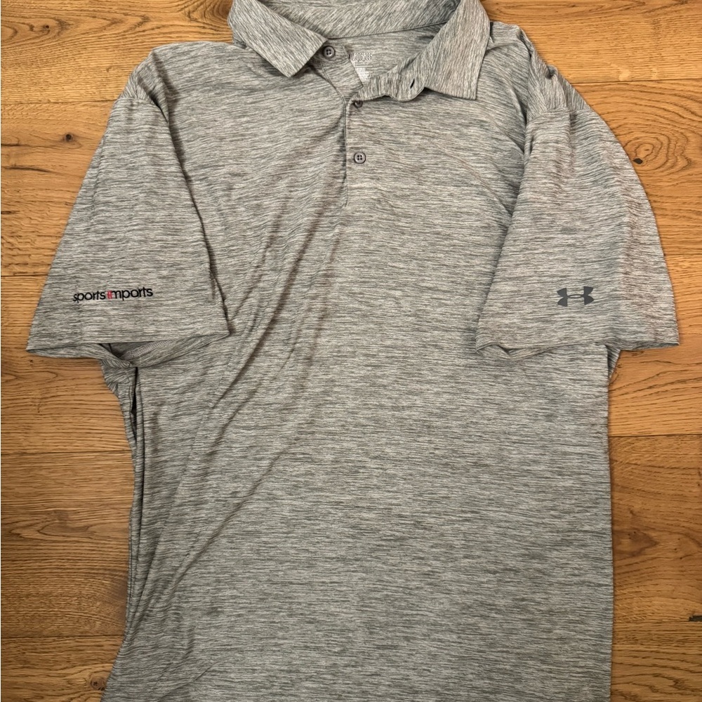 Under Armour HeatGear 2XL Gray Performance Polo Shirt Loose Fit Golf Training